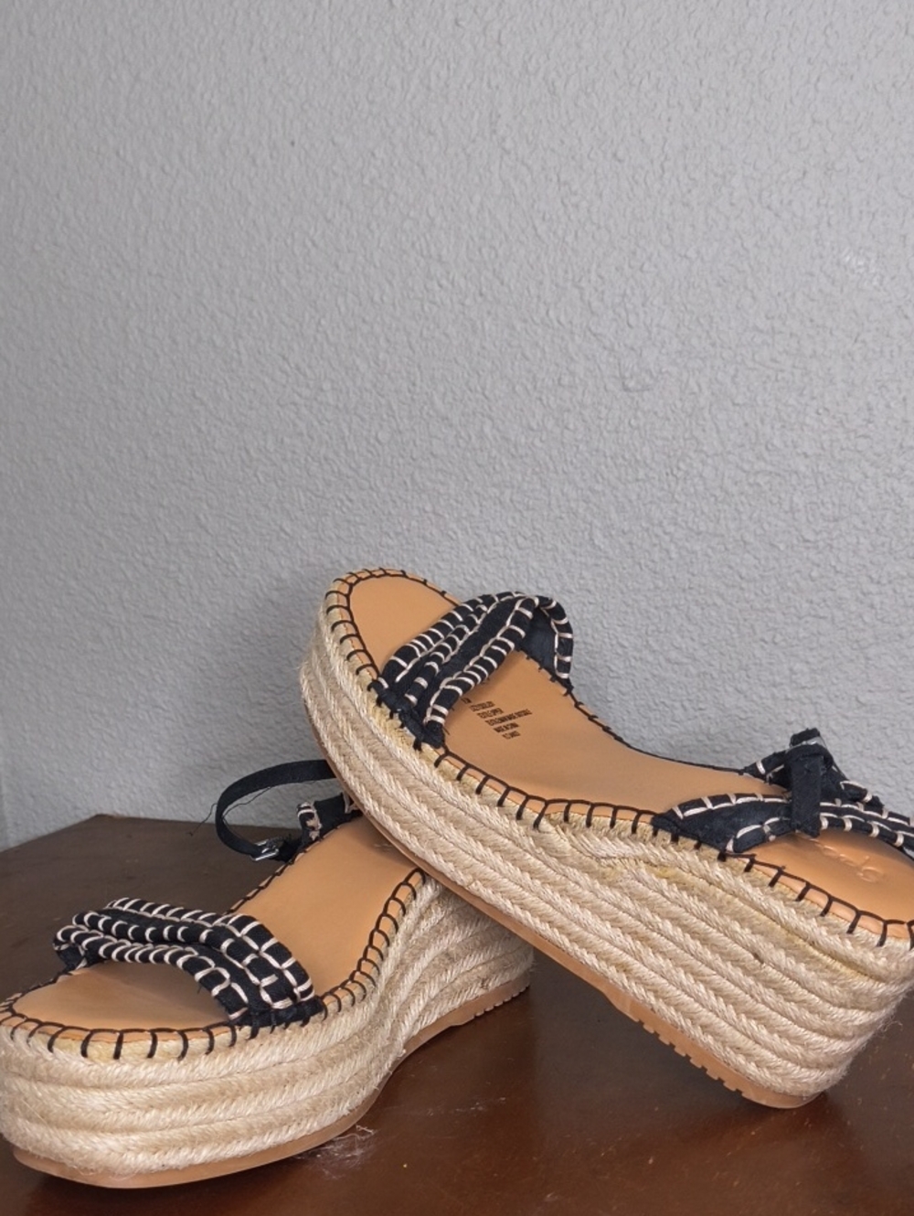 Splendid Black Woven Platform Espadrilles Size 9.5 AD